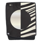 "Hi" Zebra Schwarz/Weiß Streifen Abstrakt trendy Rucksack (Vorderseite)
