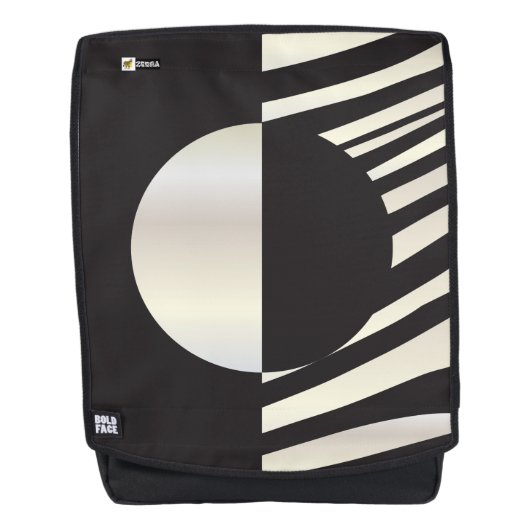 "Hi" Zebra Schwarz/Weiß Streifen Abstrakt trendy Rucksack (Vorderseite)