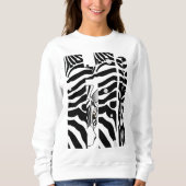 "Hi" Zebra Schwarz/Weiß Streifen Abstrakt trendy Sweatshirt (Vorderseite)