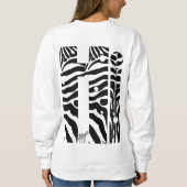 "Hi" Zebra Schwarz/Weiß Streifen Abstrakt trendy Sweatshirt (Rückseite)