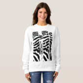 "Hi" Zebra Schwarz/Weiß Streifen Abstrakt trendy Sweatshirt (Vorne ganz)