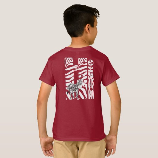 "Hi" Zebra Schwarz/Weiß Streifen Abstrakt trendy T-Shirt (Schwarz voll)