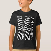 "Hi" Zebra Schwarz/Weiß Streifen Abstrakt trendy T-Shirt (Vorderseite)