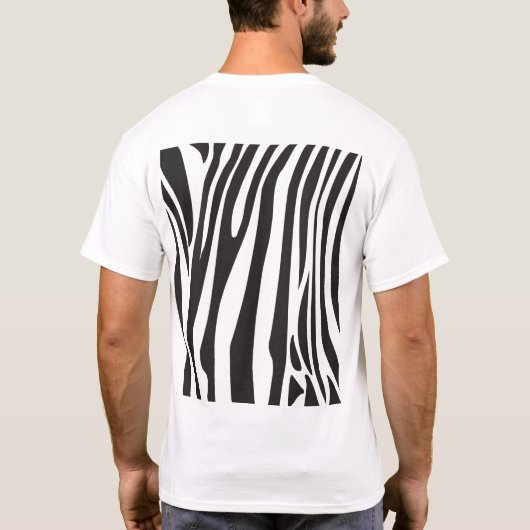 "Hi" Zebra Schwarz/Weiß Streifen Abstrakt trendy T-Shirt (Rückseite)