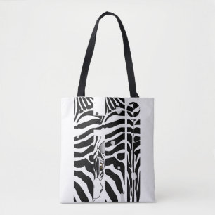 "Hi" Zebra Schwarz/Weiß Streifen Abstrakt trendy Tasche