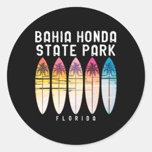 Hia Honda State Park Florida Surfbrett Frauen Männ Runder Aufkleber