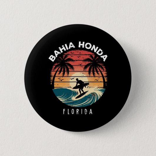 Hia Honda State Park Florida Surfbrett Wellen Stra Button (Vorderseite)