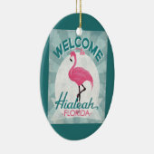 Hialeah Florida Pink Flamingo Retro Keramik Ornament (Rechts)