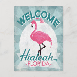 Hialeah Florida Pink Flamingo Retro Postkarte