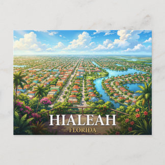 Hialeah Florida Reise | Tropische Stadtlandschaft Postkarte