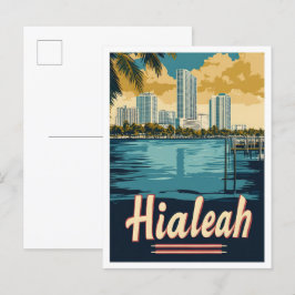 Hialeah Florida USA Vintage Travel Illustration Postkarte