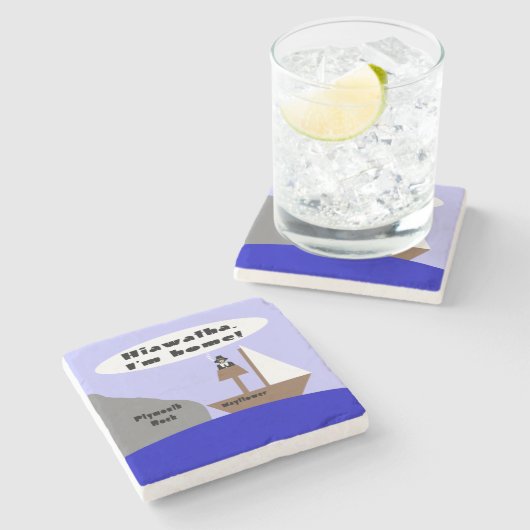 Hiawatha, ich bin Zuhause Steinuntersetzer (Seitenansicht)