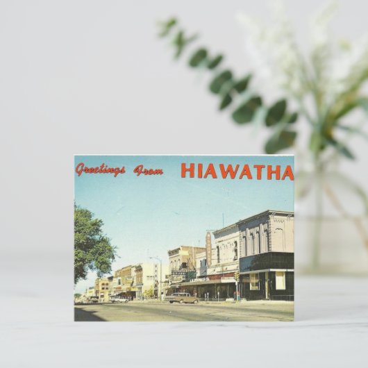 Hiawatha Kansas Postkarte (Stehend Vorderseite)