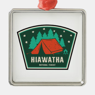 Hiawatha National Forest Camping Ornament Aus Metall