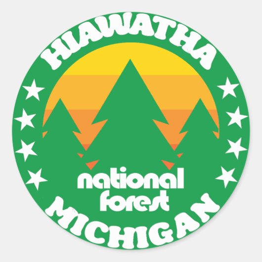 Hiawatha National Forest Runder Aufkleber (Vorderseite)