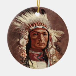 Hiawatha Native Amerikanische Ureinwohner Chief Po Keramik Ornament