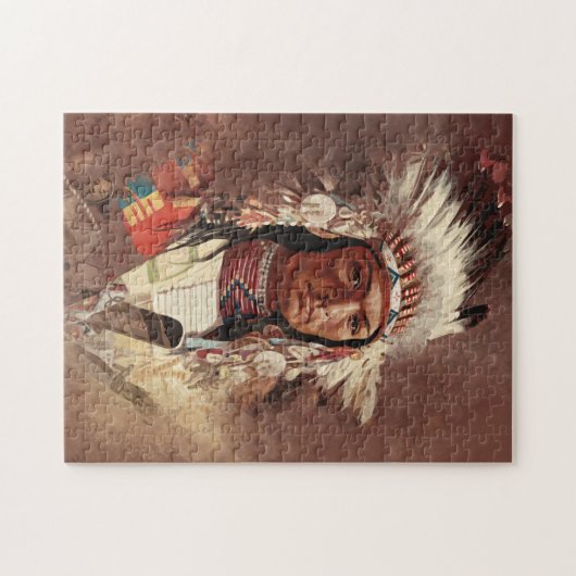 Hiawatha Native Amerikanische Ureinwohner Chief Po Puzzle (Horizontal)