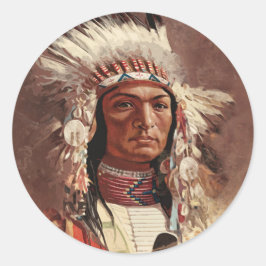 Hiawatha Native Amerikanische Ureinwohner Chief Po Runder Aufkleber