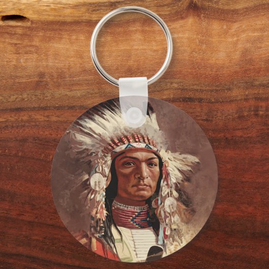 Hiawatha Native Amerikanische Ureinwohner Chief Po Schlüsselanhänger (Rückseite)