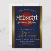 Hibachi Birthday Dinner - Blue Einladung (Vorderseite)