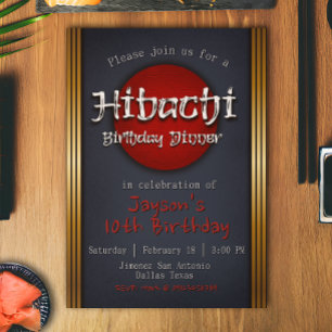 Hibachi Birthday Dinner Einladung