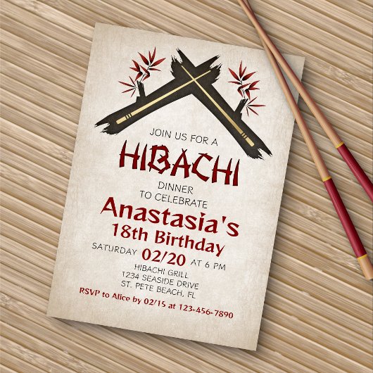 Hibachi Birthday Dinner Einladung
