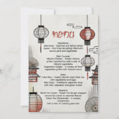 Hibachi Dinner Menü mit japanischen Lanterns Einladung (Vorderseite)