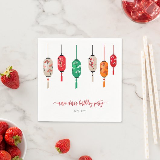 Hibachi Japanese Lanterns Koch Birthday Party Serviette (Beispiel)