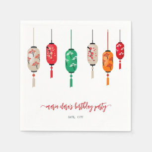 Hibachi Japanese Lanterns Koch Birthday Party Serviette