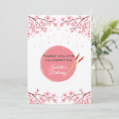 Hibachi Japanisches Dinner Geburtstagsparty Dankeskarte (Stehend Vorderseite)