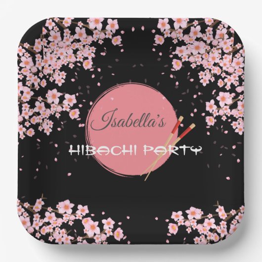Hibachi Japanisches Dinner Geburtstagsparty Pappteller (Vorderseite)