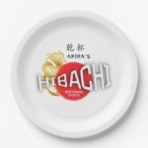 Hibachi Koch Japanisch Sushi GRILLEN Dragon Birthd Pappteller