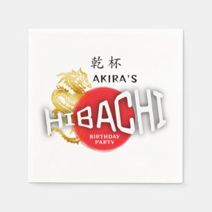 Hibachi Koch Japanisch Sushi GRILLEN Dragon Birthd Serviette