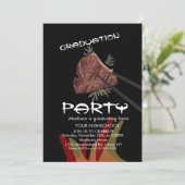 Hibachi Steak Japanisches Restaurant Abschluss Einladung (Stehend Vorderseite)