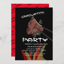 Hibachi Steak Japanisches Restaurant Abschluss Einladung