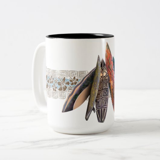 Hibby Surfbrett-Band-Tasse Zweifarbige Tasse (Vorderseite Links)