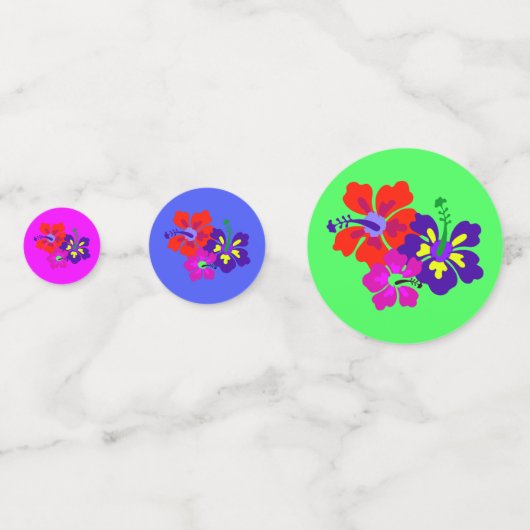 HIbiscus Art Tropical Art Table Confetti Konfetti (Vorderseiten)