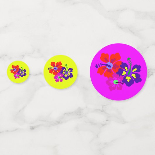 HIbiscus Art Tropical Art Table Confetti Konfetti (Rückseiten)