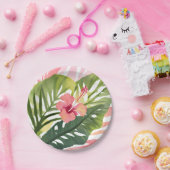 Hibiscus Beauty | Tropical Flower Watercolor Pappteller (Party)