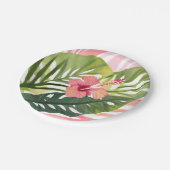 Hibiscus Beauty | Tropical Flower Watercolor Pappteller (Schrägansicht)