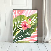 Hibiscus Beauty | Tropical Flower Watercolor Poster