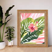 Hibiscus Beauty | Tropical Flower Watercolor Poster