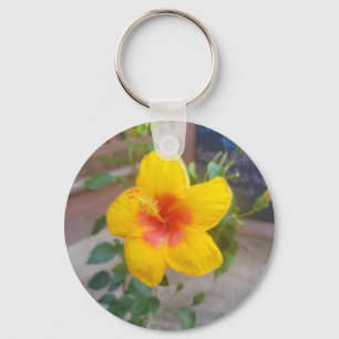 Hibiscus-Blumen-Schlüsselanhänger Schlüsselanhänger