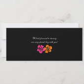 Hibiscus Boarding Pass Linen Wedding Invitation Einladung (Rückseite)