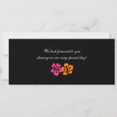 Hibiscus Boarding Pass Linen Wedding Invitation Einladung (Rückseite)