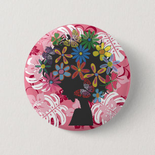 Hibiscus×Bomber Kopf Button