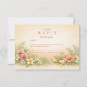 Hibiscus Floral Graduation Party RSVP Karte (Vorderseite)