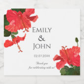 Hibiscus flower Beer Bottle Label Bierflaschenetikett (Einzelnes Label)