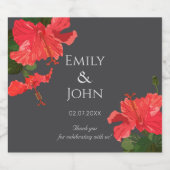 Hibiscus flower Beer Bottle Label Bierflaschenetikett (Einzelnes Label)