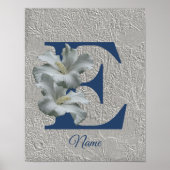 Hibiscus Flower Monogram Initial E Your Name  Poster (Vorne)